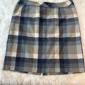 Chadwicks Checkered Mini Skirt - Tan and Navy